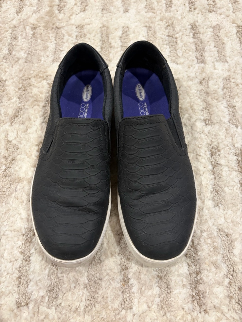 Women’s Memory Foam Cool Fit Dr. Scholl's Black Slip-On Loafers with White Sole